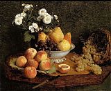 Henri Fantin-Latour Flowers and Fruit on a Table painting